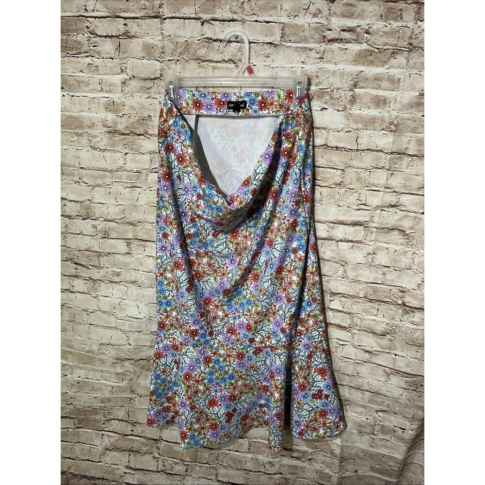 Messini Floral Print Maxi Elastic Waist Pull On Mermaid Skirt Size L